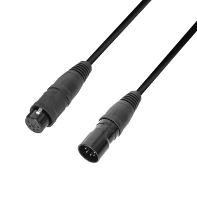 Immagine di XLR Cavo di collegamento Adam Hall 4 STAR DGH 2000 IP65 DMX [1x Spina 5 poli 1x Presa poli] 20 m Nero