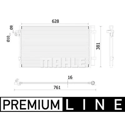 Immagine di MAHLE ORIGINAL AC 99 000P Condensatore senza guarnizione con essiccatore 10 8 628