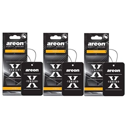 Immagine di Areon x Profumo Auto Vaniglia Deodorante Dolce Originali Nero Da Appendere Pendente Specchietto Retrovisore Cartoni 2D Casa Set ( Vanilla Pack 6 )