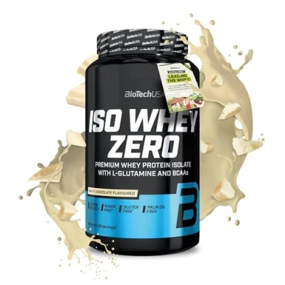 Immagine di BioTechUSA Iso Whey Zero Premium Protein Isolate Grass Fed Enzyme Free Sugar and Gluten free, 908 g, Cioccolato Bianco