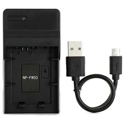 Immagine di NP FW50 USB Caricatore per Sony Alpha 6000, 5000, 5100, ILCE 7, NEX 5T, 6, 5R, 5, 3N, 3, C3, SLT A37 Fotocamera e Altro