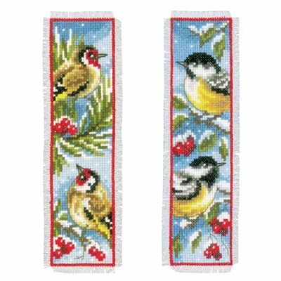 Immagine di Vervaco 0151005 Segnalibro Uccelli in Inverno Aida, Set di 2