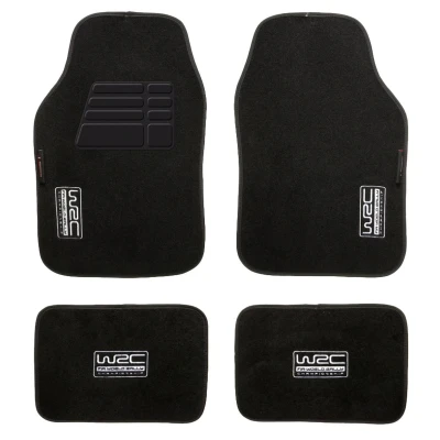 Immagine di WRC 007434 Set tappetino Tessile anteriore e posteriore 4 nero Adattabilità universale