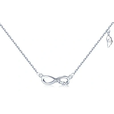 Immagine di Infinite U collana regolabile con simbolo dell&#039;infinito &quot;Forever&quot; in argento fine 925 impreziosito da zirconi, donna/ragazza, idea regalo, colore: bianco/argento