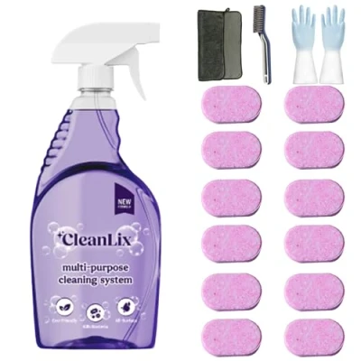 Immagine di Cleanlix Cleaning Spray, Cleaner For Instant Stain Removal, All Purpose Spray With Tablets, The In One Solution Every (1 Bottle,Rose*12)