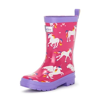 Immagine di Hatley Regenstiefel Printed Wellington Rain Boot, Stivali da Pioggia Bimba 0 24, Einhörner Rainbow Unicorns, 20 EU
