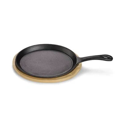 Immagine di ECHTWERK Casseruola in ghisa, Mini padella con piatto di portata, Piccola per arrostire, Già cotta, Adatta forni, griglie, barbecue e induzione, Ø 24 x 17,7 cm