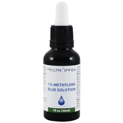 Immagine di Soluzione di blu metilene 1% 30 ml Purezza ultra elevata USP Ingredienti grado farmaceutico Testato da terze parti Senza formaldeide Bottiglia vetro Methylene Heiltropfen®