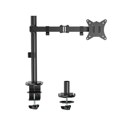 Immagine di Ewent EW1510 Braccio Singolo Monitor,Supporto per PC a Schermo Piatto,Staffa Di Supporto Tv/Monitor 13 27 Pollici,Altezza e Inclinazione Regolabili Rotazione, con Morsetto,VESA 75X75 100X100