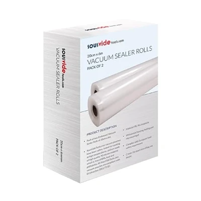 Immagine di SousVideTools [SVT 07001] Confezione da 2 Rotoli 20 cm X 6 M per Sigillatrice Sottovuoto