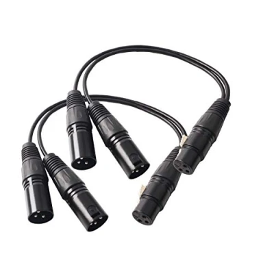 Immagine di Devinal cavo splitter XLR femmina a 2 maschio, patch bilanciato da doppio adattatore jack 3 pin spine XLR, m, confezione