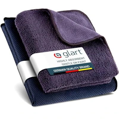 Immagine di Glart Set di 2 panni in microfibra per l&#039;utilizzo domestico, adatti mobili, superfici vetro, finestrini, cucine lucide e frontali della cucina, dimensioni: 60 x 40 cm 32