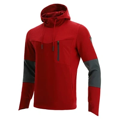 Immagine di Macron Athleisure SCC LUZON Light Stretch Hoody DP Red/MGRY Man, Felpa Uomo, Rosso, M