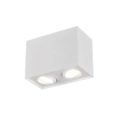 Immagine di Trio, faretto da soffitto a forma di cubo con LED e due faretti orientabili, bianco opaco
