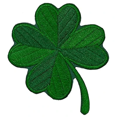 Immagine di Patch Clover irlandese Verde scuro Toppe Emblema Nazionale Termoadesiva Cucibile Ricamata Toppa Scudetto Termoadesive Moto Militari Italia