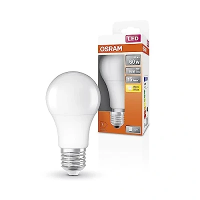 Immagine di OSRAM Lampada LED Classic a stella per socket E27, forma di pera, ottica Matt, 806 lumen, bianco caldo, 2700k, sostituzione lampadine da 60w convenzionali, non dimmerabile, pacchetto 1er