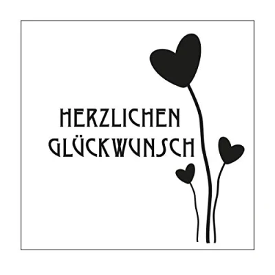 Immagine di Iris Ohyama Stencil di Vaessen, Herzlichen Glückwunsch o Congratulazioni, per Aggiungere Design Colorati e Texture ai Vostri Progetti Creativi con la Carta, Bianco, 15 x cm