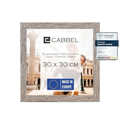 Immagine di CABBEL cornice 30x30 cm, Rovere scuro, robusta in legno MDF, vetro Plexi infrangibile, da appendere, ideale