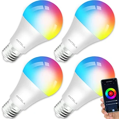 Immagine di ANTELA Lampadine LED Alexa Inteligente WiFi, Dimmerabile Lampadina Smart 10W, RGB &amp; 2700K 6500K bianco freddo caldo, compatibile con Alexa/Google Home, 4 pezzi