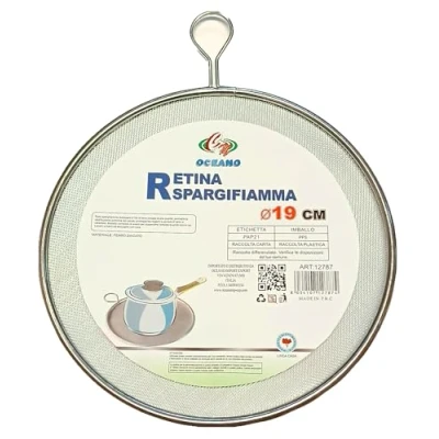 Immagine di Retina Spargifiamma in Ferro Zincato Distribuire il calore modo Uniforme Dimensione 19 cm