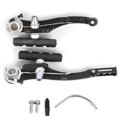 Immagine di freni bici vintage + Freno a V per bicicletta, 1 paio / 2 paia Set di bicicletta anteriore e posteriore in lega alluminio mountain bike nero(1 pair)