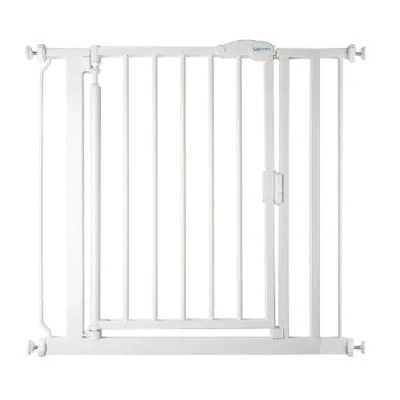 Immagine di Safetots Cancelletto per Scale a Chiusura Automatica Pressione, 82.2cm 89.2cm, Bianco, Bambini, Barriera di Sicurezza Bambini
