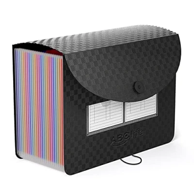 Immagine di ABClife Cartella portadocumenti A4, a 26 scomparti, Organizer per documenti, Borsa documenti di grande capacità, espandibile fisarmonica, smistamento