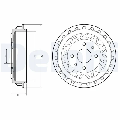 Immagine di DELPHI BF663 Freni a Tamburo 258mm