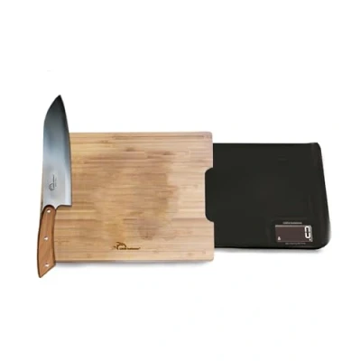 Immagine di LITTLE BALANCE 8399 Chef 5 Trio USB bilancia da cucina Ricaricabile 3 in 1: Tagliare, pesare, versare, tutto una singola cucina. kg/1 g Bambù genuino