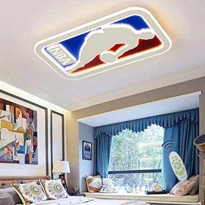 Immagine di Plafoniera LED Lampada da soffitto basket creativa per bambini dimmerabile con telecomando lampadari paralume in acrilico soggiorno camera letto dei illuminazione luce ,Square