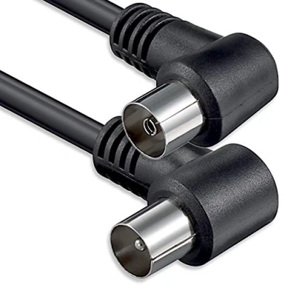 Immagine di 1aTTack.de Cavo per Antenna con connettore coassiale F da Maschio a Femmina, Doppia, Tripla o quadrupla schermatura, 75 Db /85 / 100 110 120 125 Nero 1,5 m