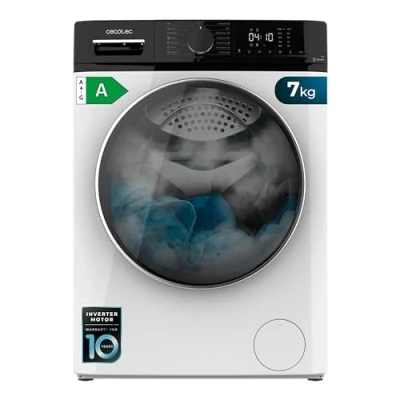 Immagine di Cecotec Lavatrice Carica Frontale 7kg Bolero Dresscode 7610 Inverter A. Bianco, 1400 Giri/Min, Funzione Vapore, Motore Plus, 15 Programmi, Classe A, Display LED, Sistema Antischiuma