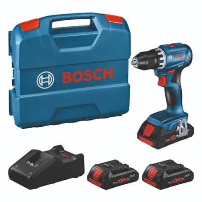 Immagine di Bosch Professional Trapano avvitatore a batteria 18 V GSR 45 (velocità di rotazione 1.900 min ¹, con 3 batterie Procore, caricatore rapido GAL 40, L case)