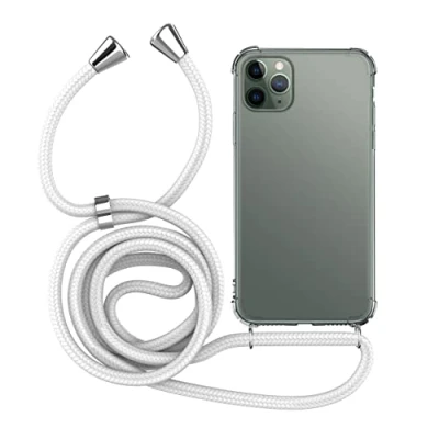 Immagine di MyGadget Cover per iPhone 11 Pro Max Custodia con Corda Case Cordino Trasparente Antiurto Laccio Tracolla Practical Stylish Bianco