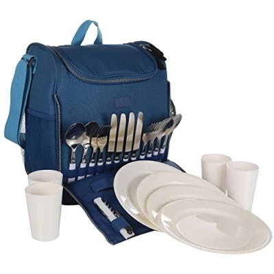 Immagine di Borsa da picnic per 4 persone Stamford con piatti, posate, bicchieri e apribottiglie