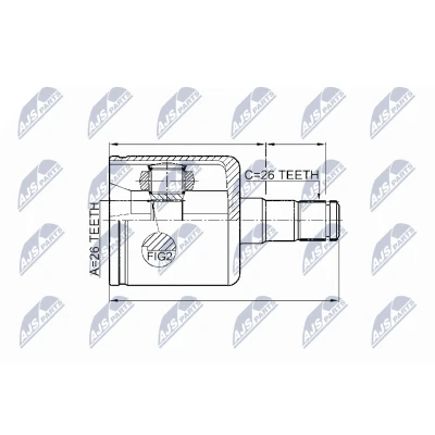 Immagine di NTY NPW VV 003 Kit Giunto Omocinetico Assale anteriore Sx, sul lato del cambio VOLVO: XC60 I, V40 Hatchback, V70 I