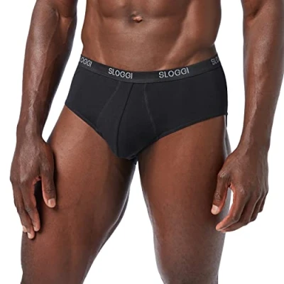 Immagine di Sloggi 24/7 Midi 2P Slip, Nero (Black), 7, (Pacco da 2) Uomo