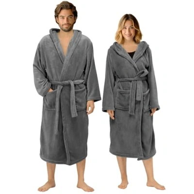 Immagine di HOMELEVEL flanella sovradimensiona accappatoio Unixex per uomini e donne sauna da viaggio morbido 2XL