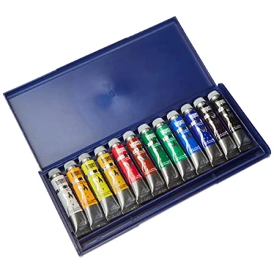 Immagine di Maimeri Scatola In Plastica Con 12 Tubi 20Ml Colori Assortiti Linea Tempera Fine, multicolore, 20 ml (Confezione da 1)