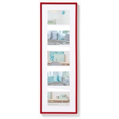 Immagine di walther design rosso 5X 10x15 cm galleria con passe partout, cornice in plastica New Lifestyle KV515R