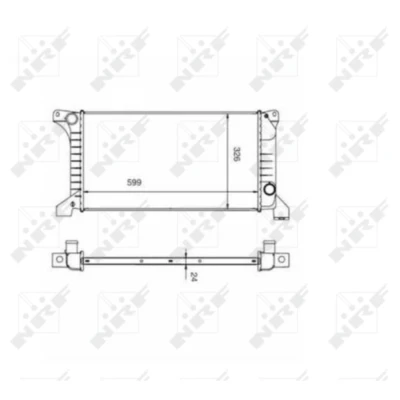 Immagine di NRF 516212 Radiatore motore Alluminio 600 322 34 Alette di raffreddamento saldate FORD: Transit Mk3 Camion pianale/Telaio