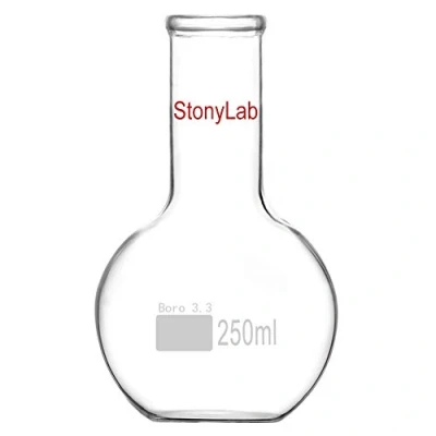 Immagine di stonylab Pallone di Ebollizione a Fondo Piatto con Collo Singolo Borosilicato in Vetro, Giunto Esterno Conico Standard 24/40, Matracci da laboratorio Palloni per Boiling Flask, 3000ml