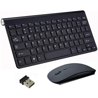 Immagine di Set Tastiera e Mouse Wireless, 2.4G Mini USB Combinati Layout del Regno Unito (Nero)