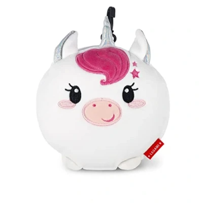 Immagine di Legami Cuscino da Viaggio con Mascherina Notte, Chiusura a Zip, Salvaspazio, Gancio per un Trasporto comodo, 16x16 cm, Tema Unicorn