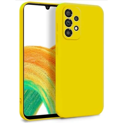 Immagine di MyGadget Cover per Samsung Galaxy A33 5G Custodia in Silicone Morbido a Doppio Strato Case con Protezione Fotocamera &amp; Fodera Interna Antigraffio Giallo