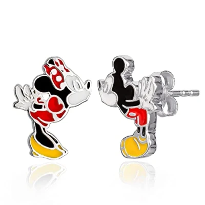 Immagine di Disney Mickey e Minnie Mouse Orecchini a Perno in Argento Sterling Bacciare (Mickey 1)