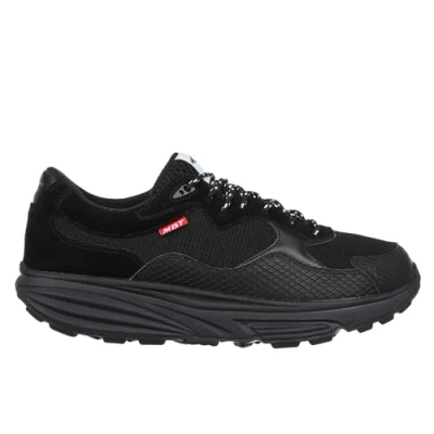 Immagine di MBT Narita Scarpe da Passeggio Oudoor Uomo. Ideali per Le Escursioni e Lunghe Passeggiate Urbane. Stabilità, Comfort comodità con Una Scarpa fisiologica a Suola Curva. Colore Nero