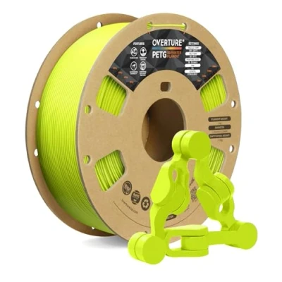 Immagine di OVERTURE Filamento PETG 1.75mm, 1kg Bobina(2.2lbs), Neatly Wound Durevole Filament per Stampante 3D, Precisione Dimensionale +/ 0.02 mm, 3D Printer (Verde Erba)