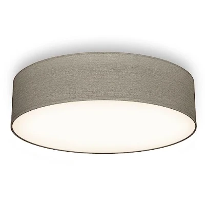 Immagine di B.K.Licht Plafoniera in tessuto, Lampada da soffitto diametro 38cm, color grigio talpa, attacco per 2 lampadine E27 non incluse, Lampadario moderno salotto o camera letto, IP20