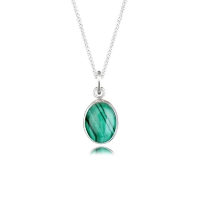 Immagine di Elli Collana Donne Ciondolo Pietra Preziosa con Malachite in Argento Sterlino 925
